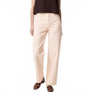 Uniqlo Short Cotton Wide Straight Leg Jeans Pink NWT Size 26 Short